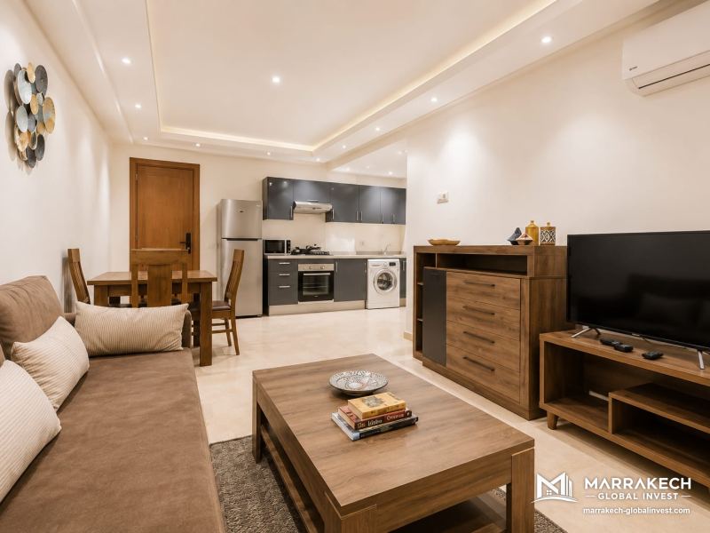 Studio meublé 50 m² avec piscine à louer – Guéliz, Marrakech