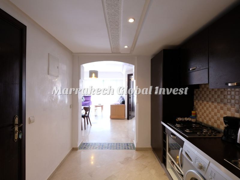 Appartement avec terrasse et piscine en location saisonnière – Hivernage, Marrakech