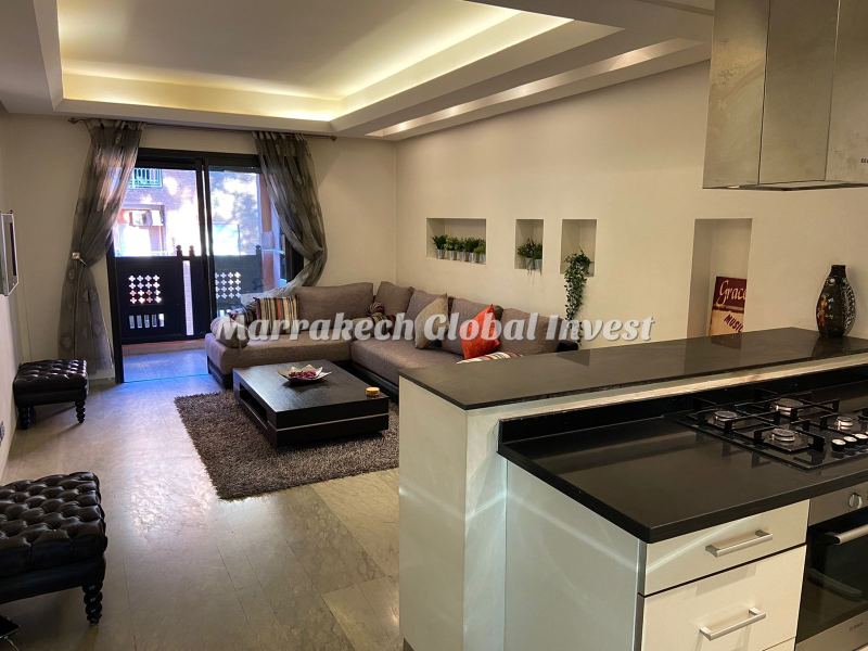 Appartement F2 avec cuisine américaine à louer – Guéliz, Marrakech