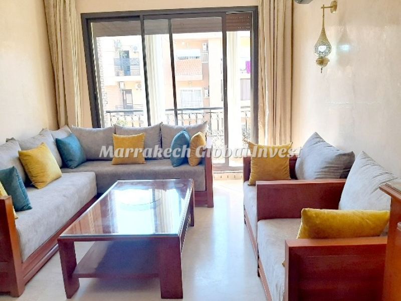 Appartement 2 chambres rénové meublé avec balcon à louer – Guéliz, Marrakech – photo 2